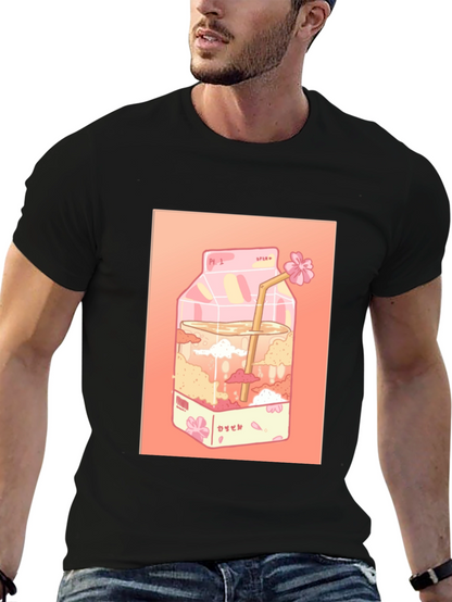 Kawaii Milk Carton Graphic Tee - Anime Aesthetic