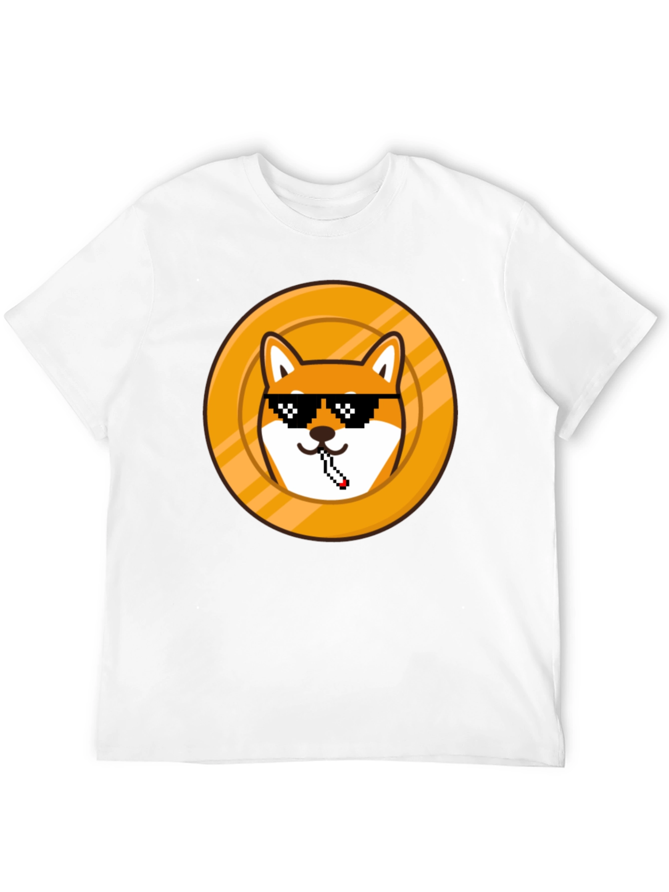 Doge Coin Pixel Art Black T-Shirt