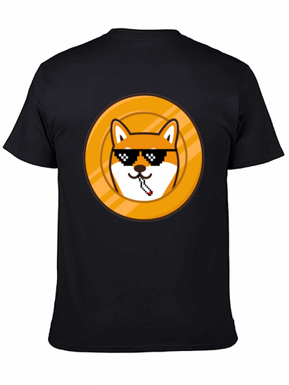 Doge Coin Pixel Art Black T-Shirt