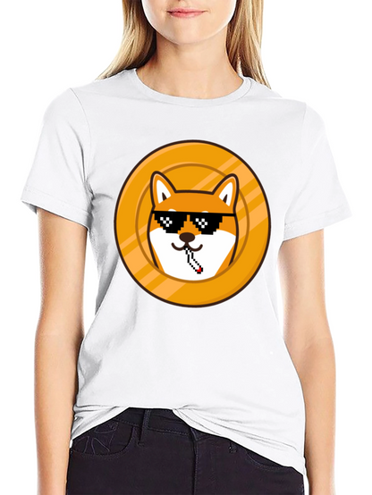 Doge Coin Pixel Art Black T-Shirt