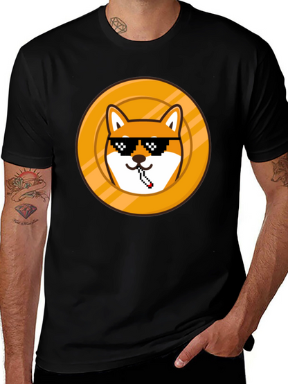 Doge Coin Pixel Art Black T-Shirt