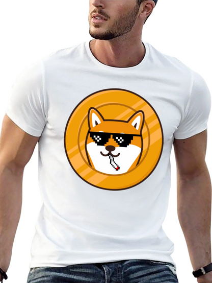 Doge Coin Pixel Art Black T-Shirt