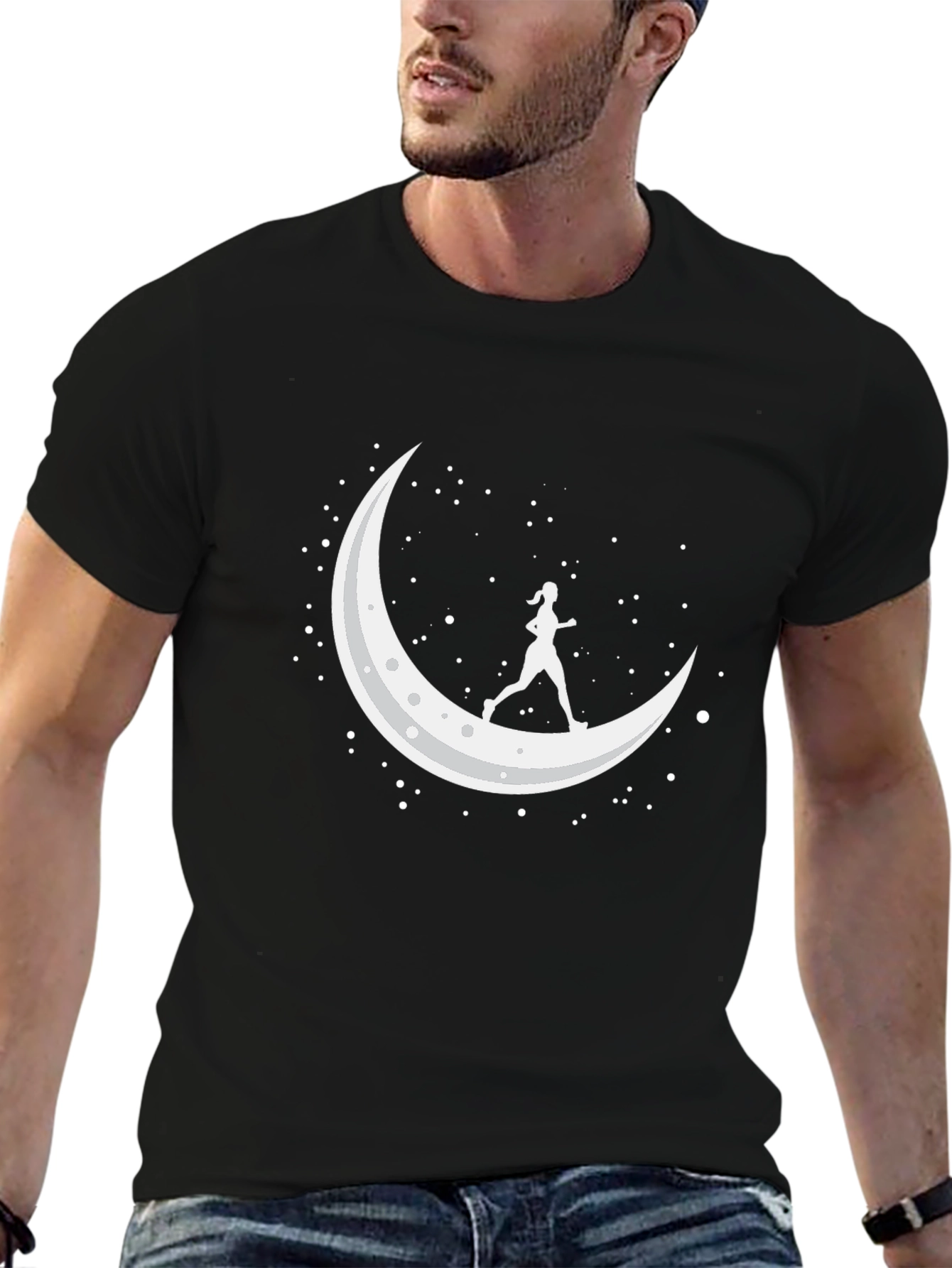 Moon Runner Graphic Tee - Black