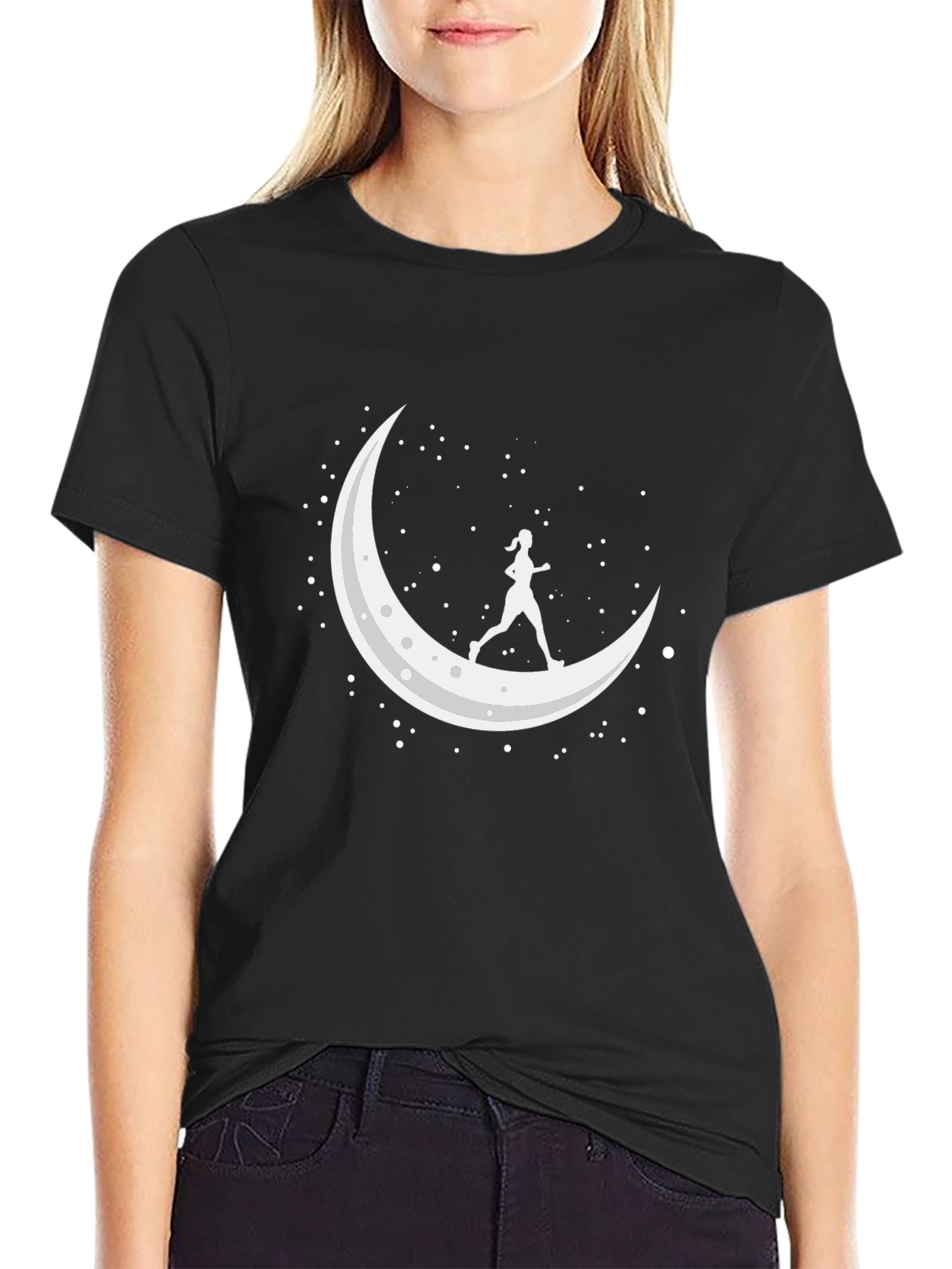 Moon Runner Graphic Tee - Black
