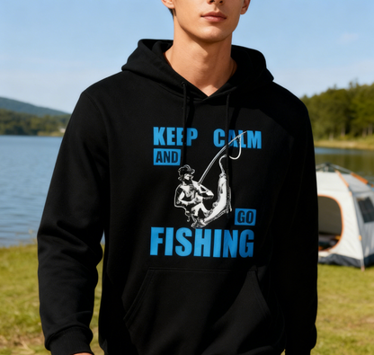 Casual Fisherman 'KEEP CALM' Hooded Top