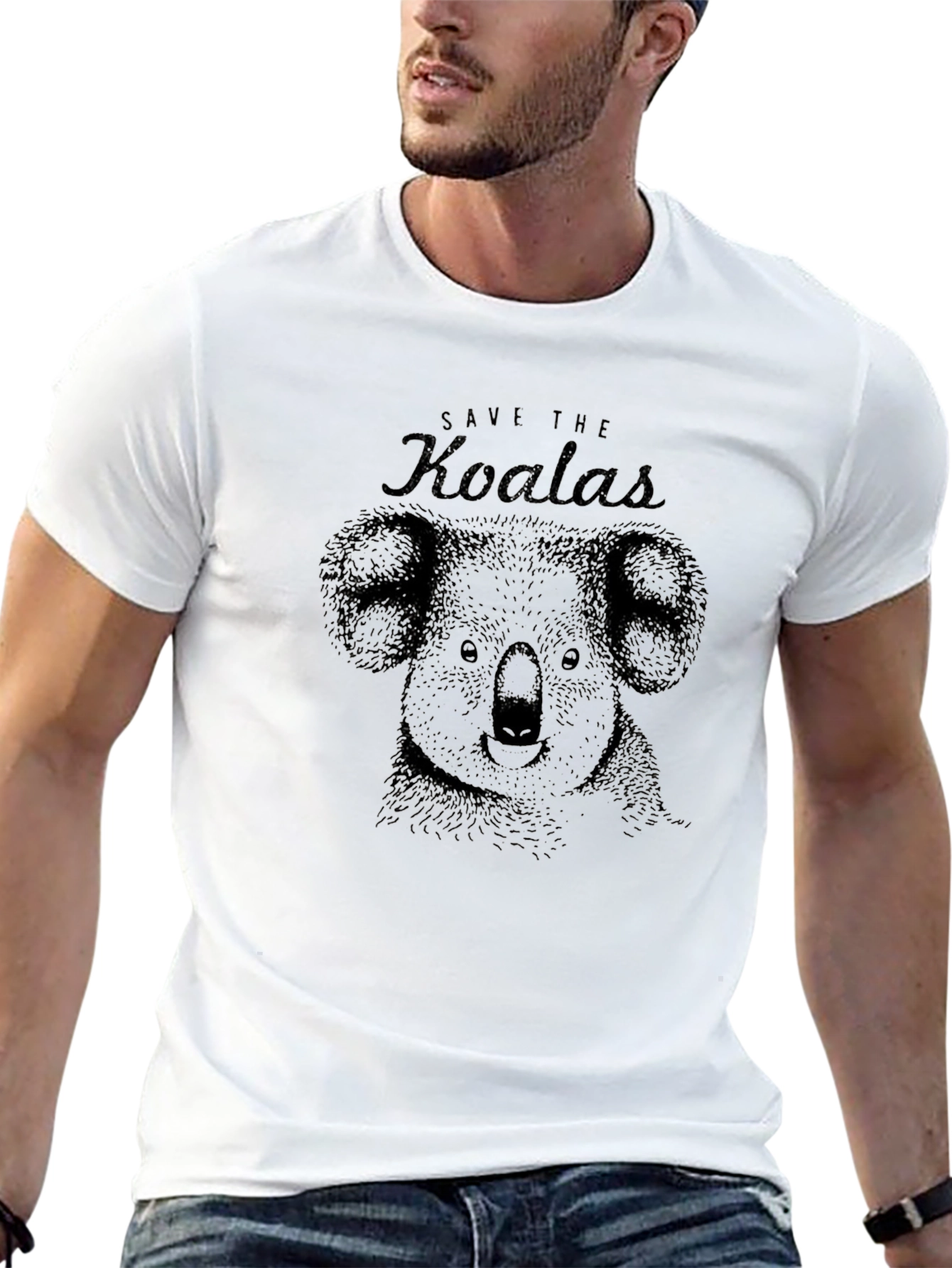 Save The Koalas Black Graphic Tee