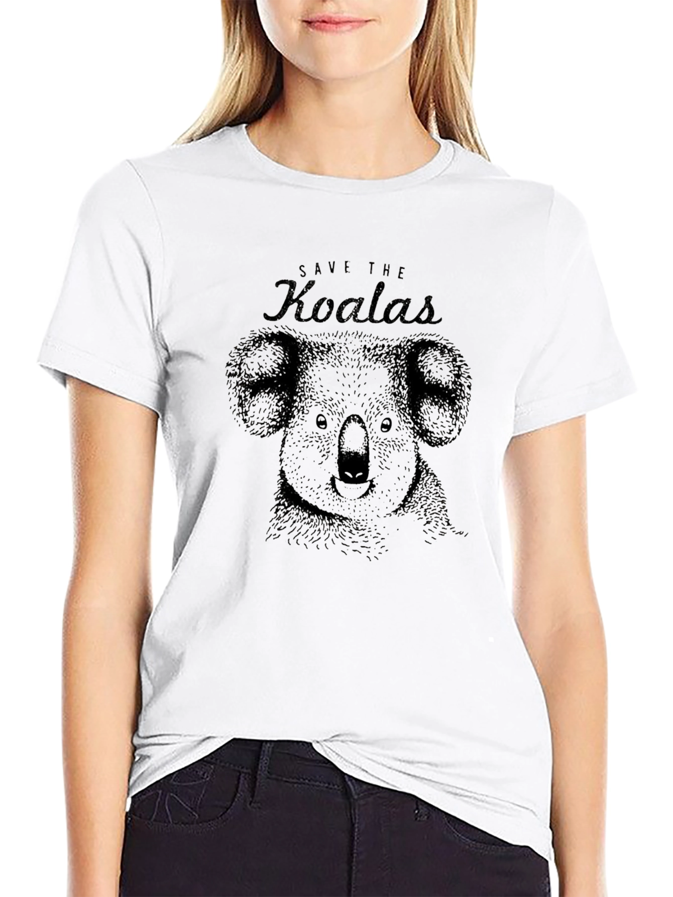 Save The Koalas Black Graphic Tee