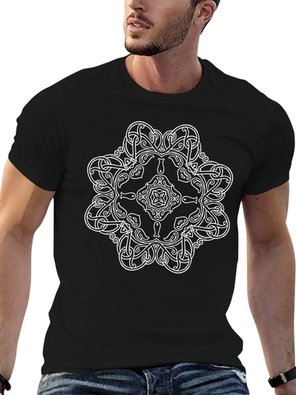Celtic Knot Mandala Graphic Tee - Black