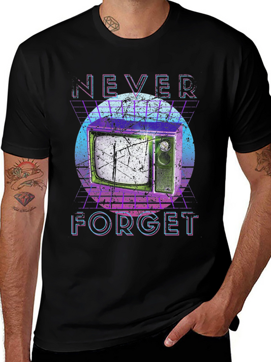Retro TV Never Forget T-Shirt - Vintage Style