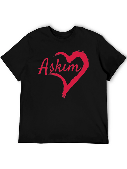 Askim Heart Graphic T-Shirt - Black