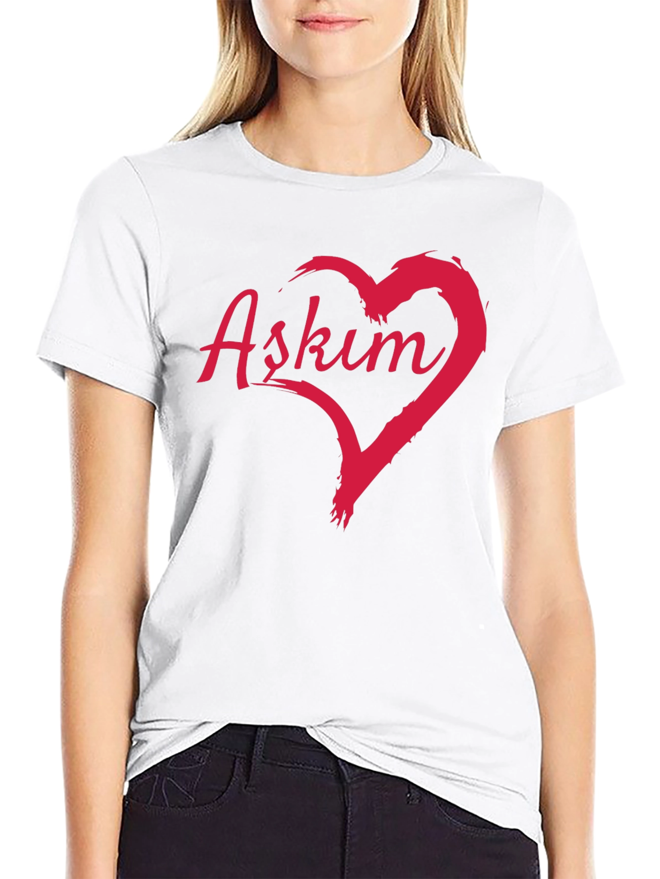 Askim Heart Graphic T-Shirt - Black