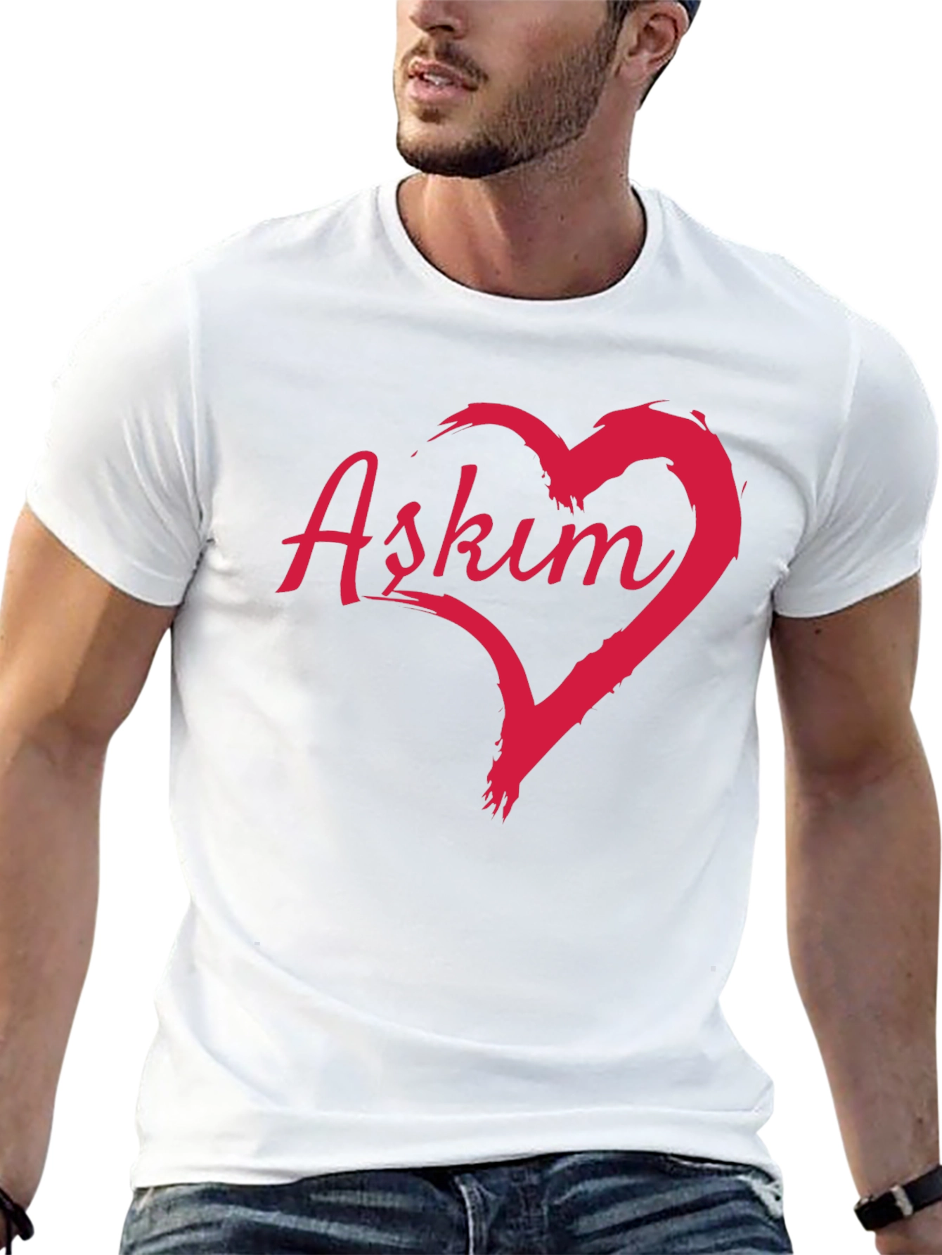 Askim Heart Graphic T-Shirt - Black