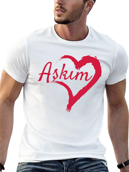 Askim Heart Graphic T-Shirt - Black