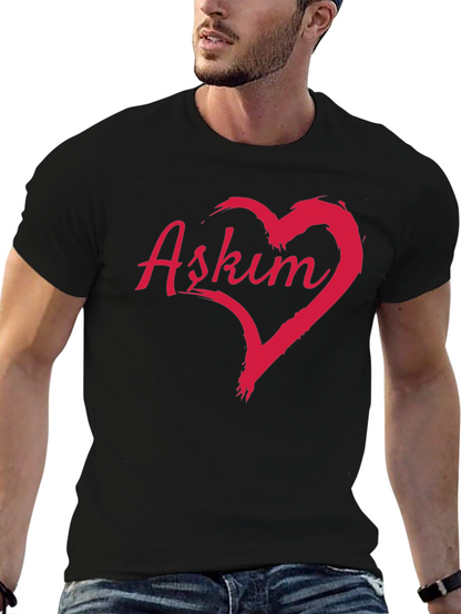 Askim Heart Graphic T-Shirt - Black