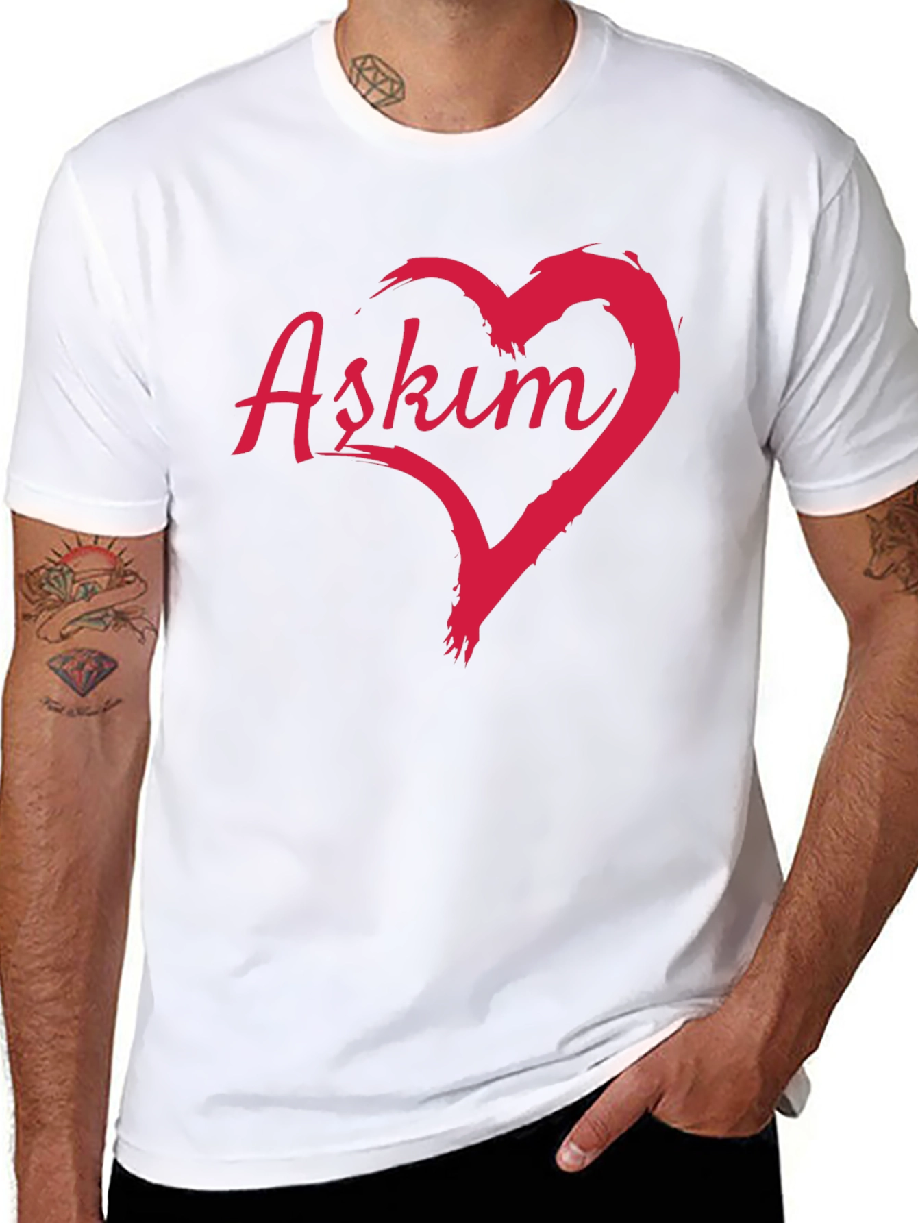 Askim Heart Graphic T-Shirt - Black