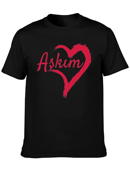 Askim Heart Graphic T-Shirt - Black