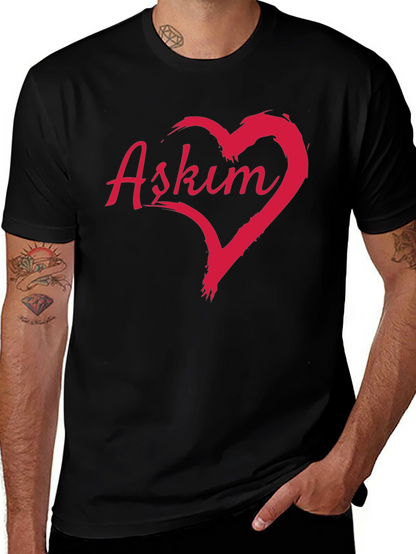 Askim Heart Graphic T-Shirt - Black