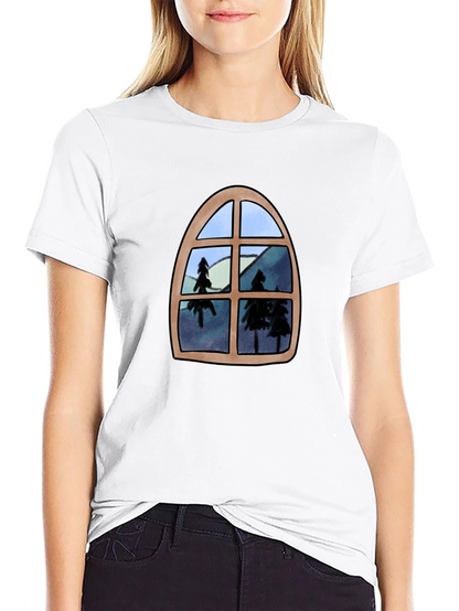 Window View Graphic Tee - Nature Lovers Black T-Shirt