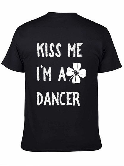 Kiss Me Im a Dancer Shamrock Graphic T-Shirt