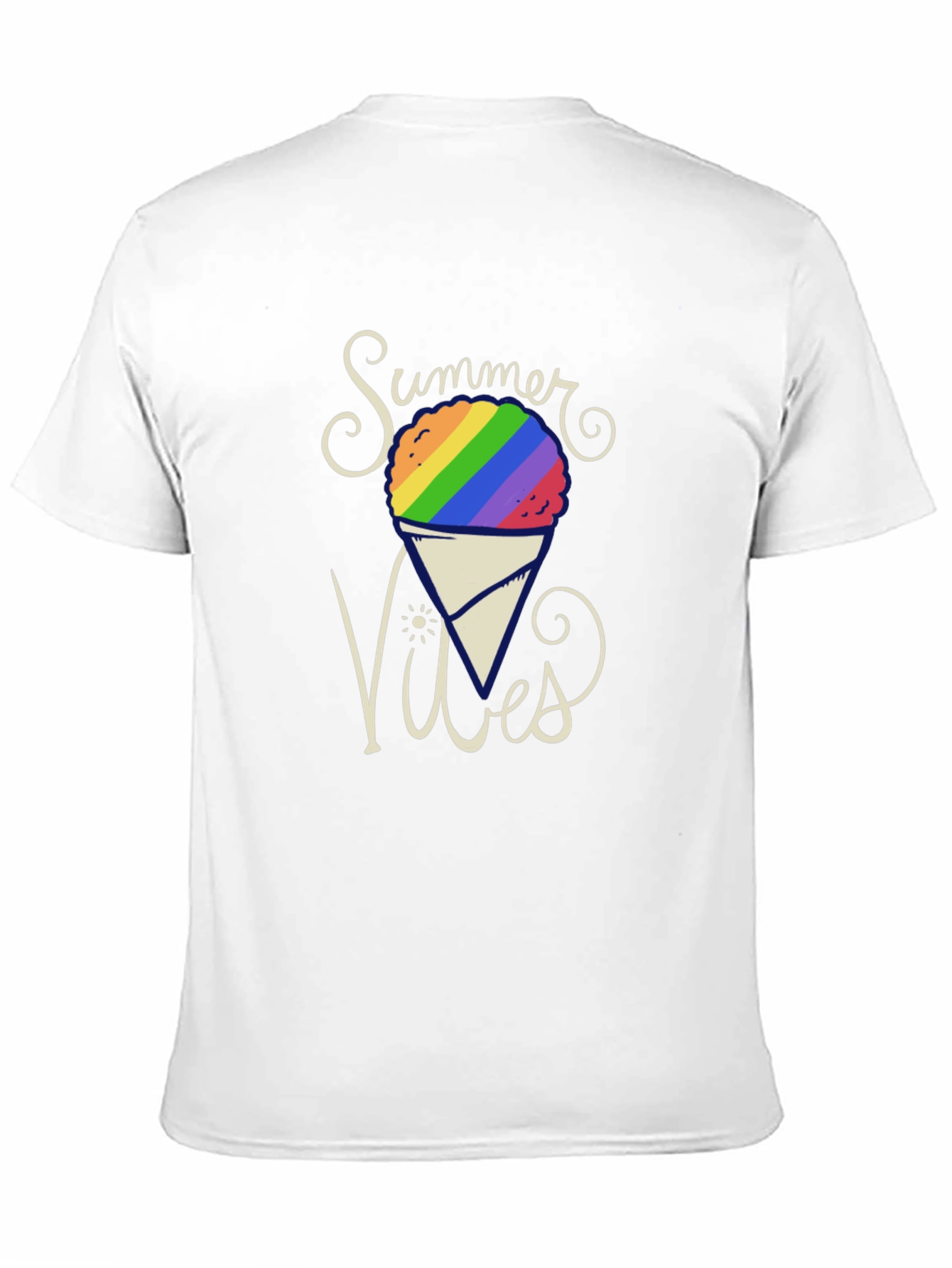 Summer Vibes Rainbow Snow Cone Graphic Tee