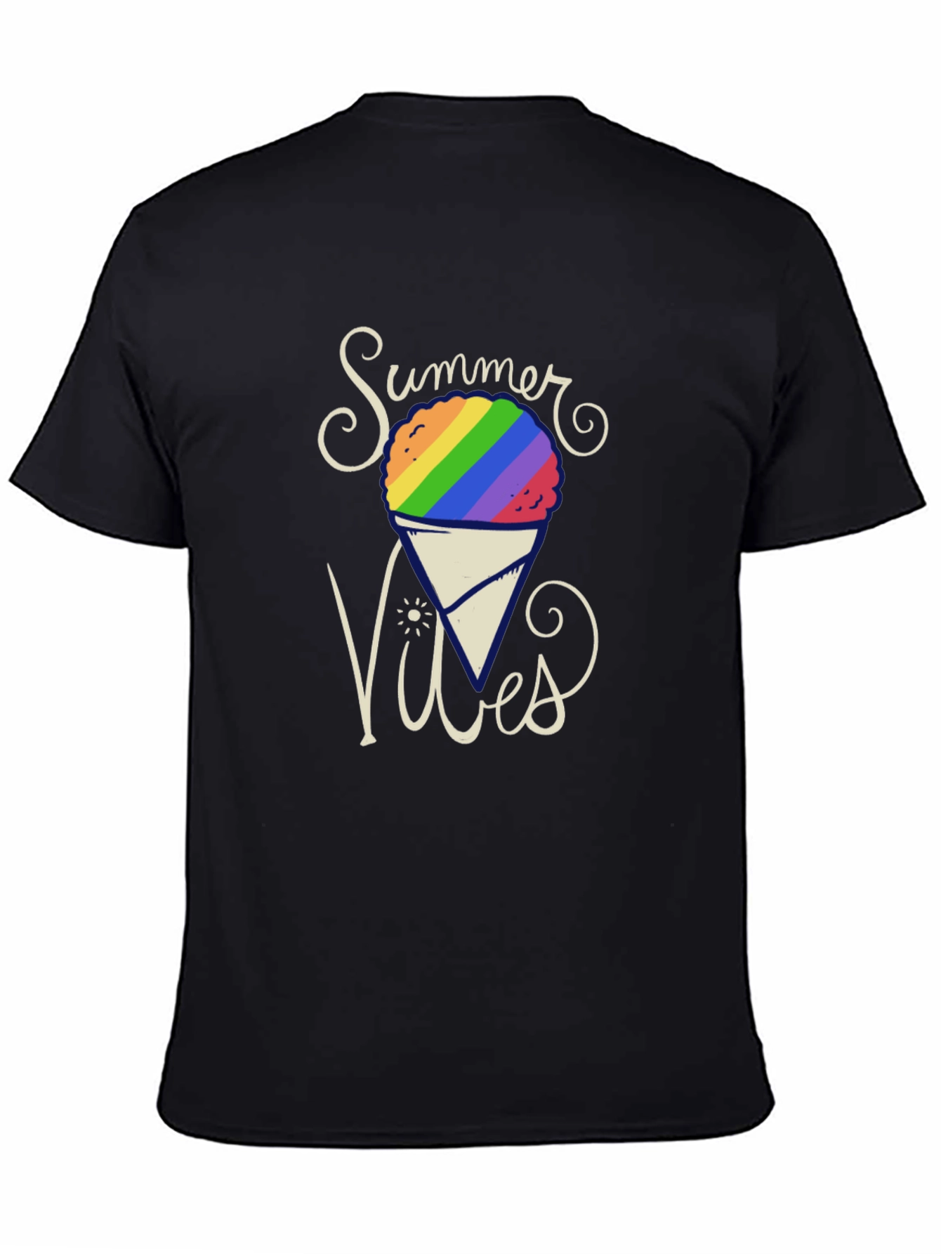 Summer Vibes Rainbow Snow Cone Graphic Tee