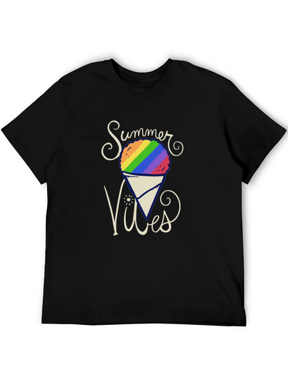 Summer Vibes Rainbow Snow Cone Graphic Tee