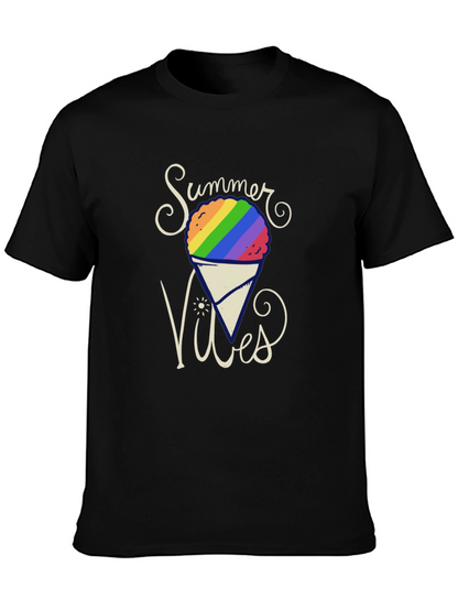 Summer Vibes Rainbow Snow Cone Graphic Tee