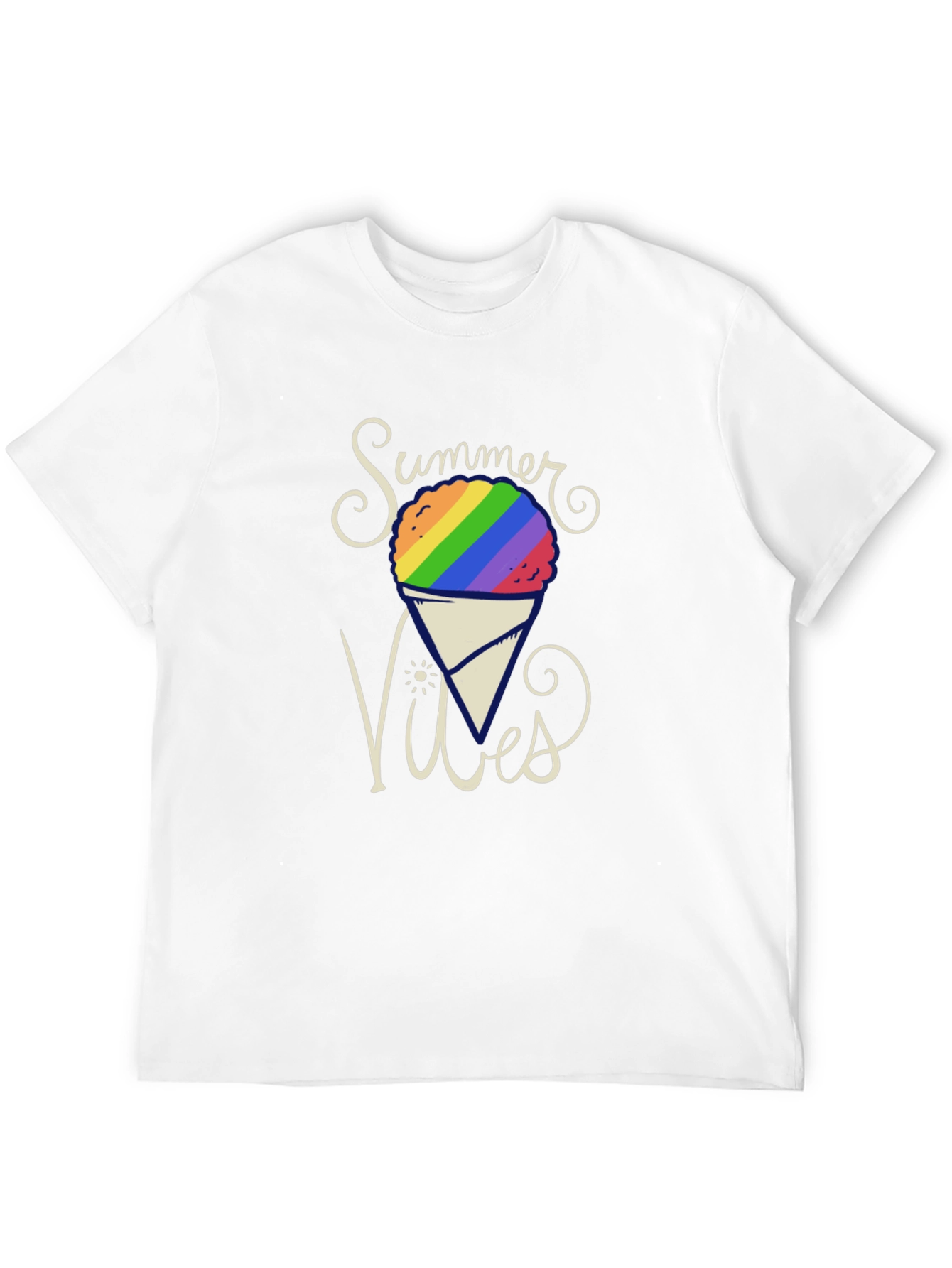Summer Vibes Rainbow Snow Cone Graphic Tee
