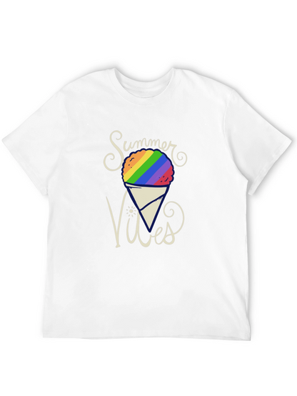 Summer Vibes Rainbow Snow Cone Graphic Tee