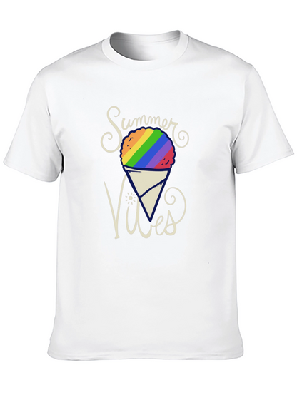 Summer Vibes Rainbow Snow Cone Graphic Tee