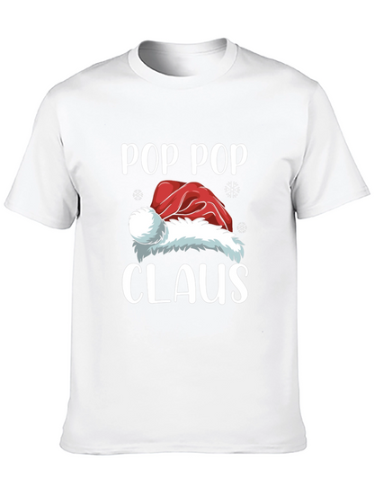 Pop Pop Claus Santa Hat Christmas T-Shirt