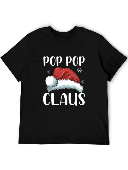 Pop Pop Claus Santa Hat Christmas T-Shirt