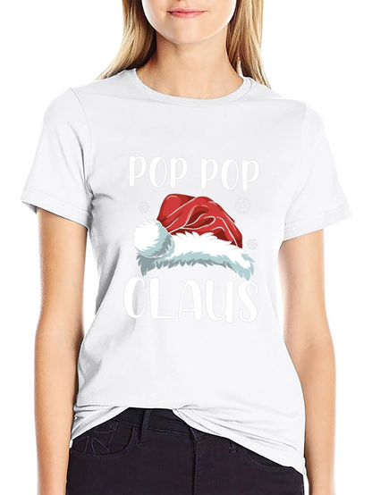 Pop Pop Claus Santa Hat Christmas T-Shirt