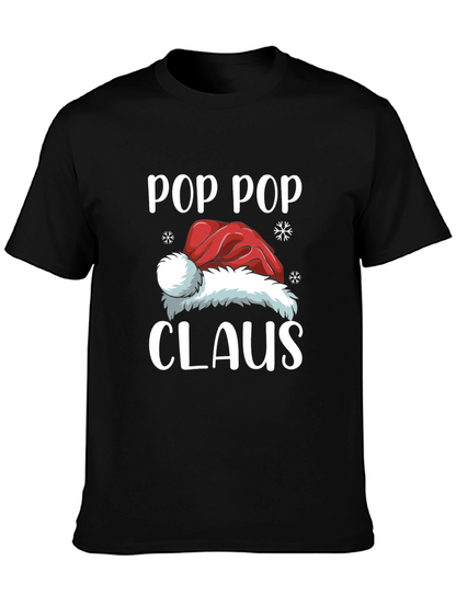 Pop Pop Claus Santa Hat Christmas T-Shirt