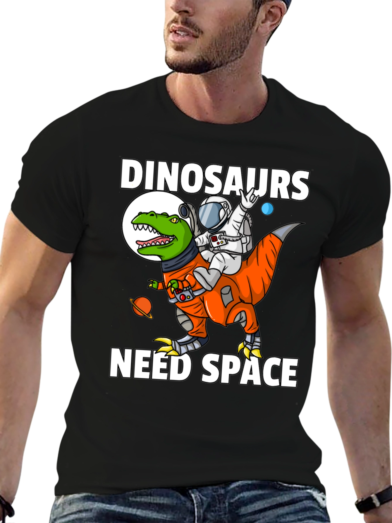 Dinosaurs Need Space T-Shirt Astronaut Riding Dino