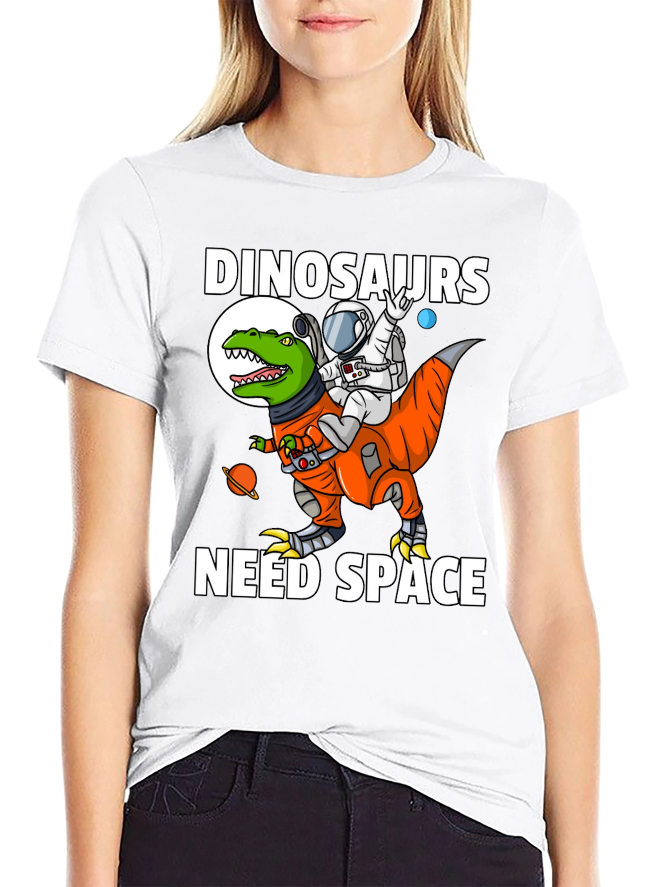 Dinosaurs Need Space T-Shirt Astronaut Riding Dino