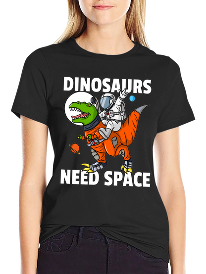 Dinosaurs Need Space T-Shirt Astronaut Riding Dino