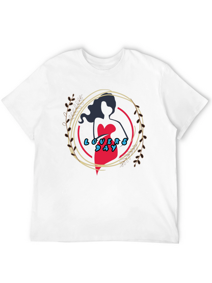 Lovers Day Graphic Print Black T-Shirt
