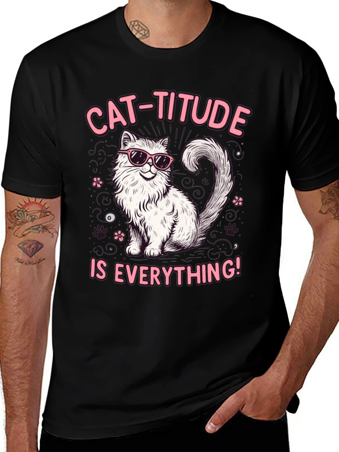 Cat-Titude T-Shirt: Everything Attitude Tee