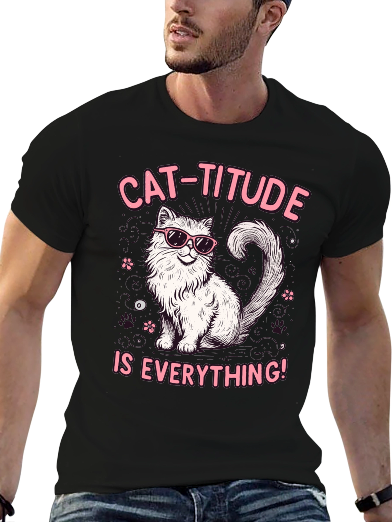 Cat-Titude T-Shirt: Everything Attitude Tee