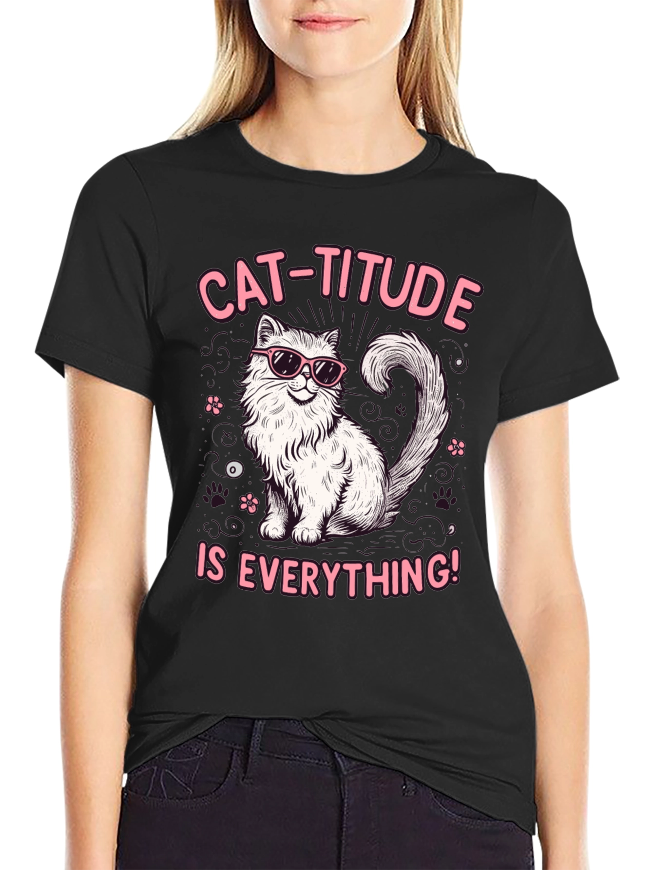 Cat-Titude T-Shirt: Everything Attitude Tee