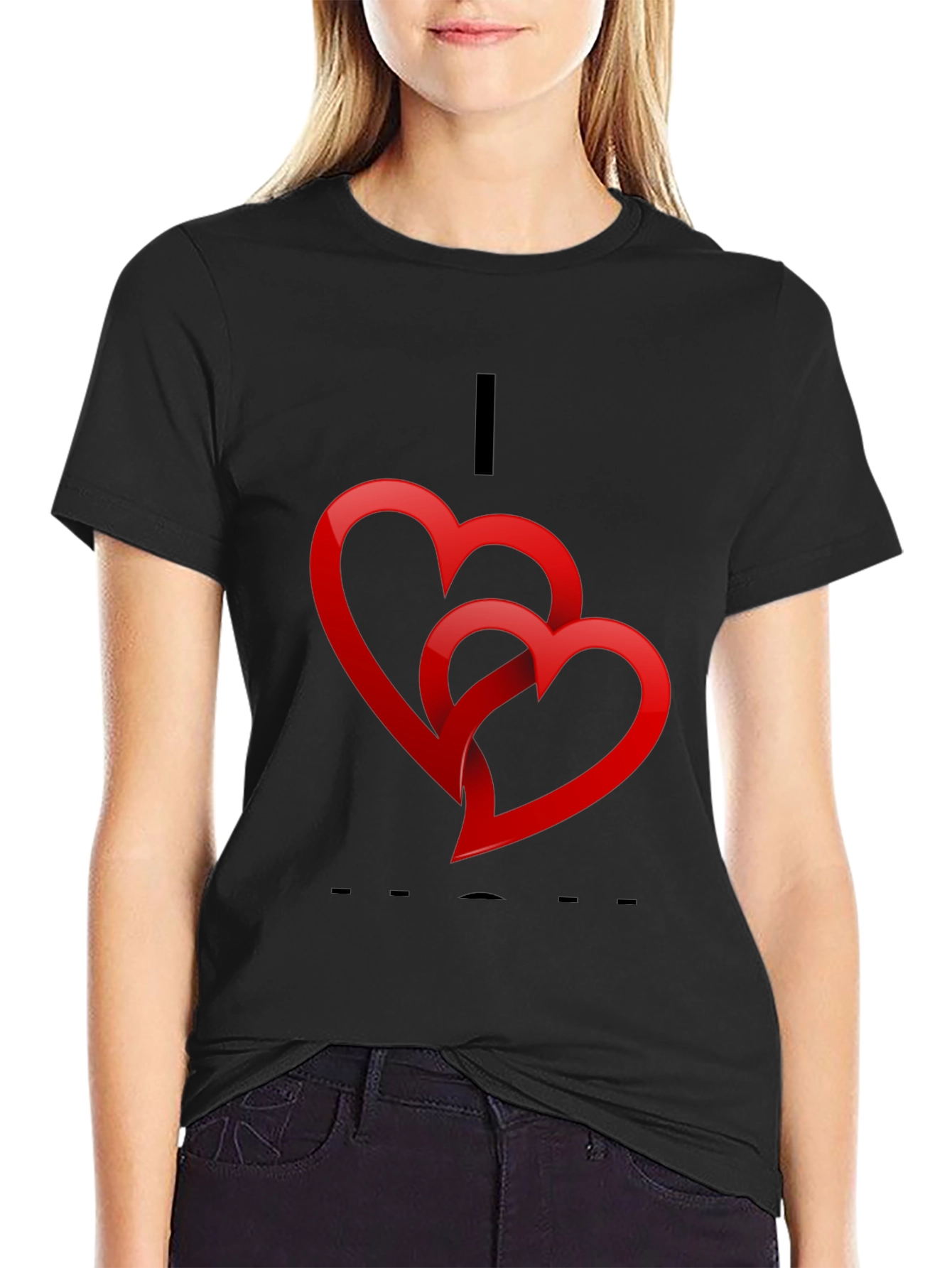 Heart Graphic Black T-Shirt - Valentines Day Ready