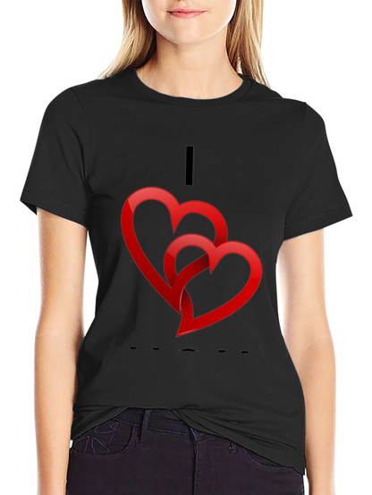 Heart Graphic Black T-Shirt - Valentines Day Ready