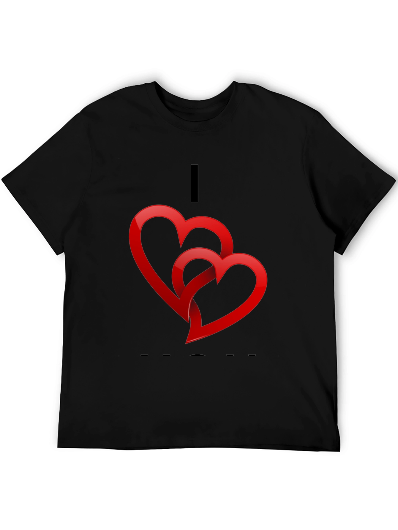 Heart Graphic Black T-Shirt - Valentines Day Ready