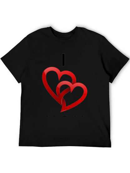 Heart Graphic Black T-Shirt - Valentines Day Ready