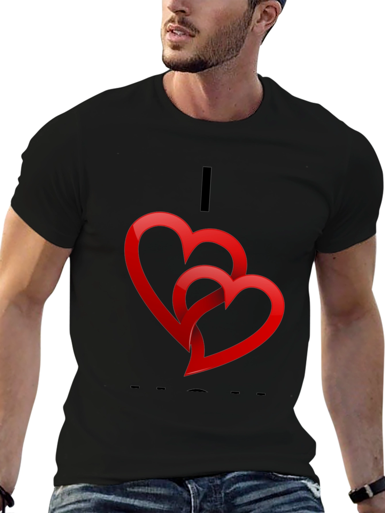 Heart Graphic Black T-Shirt - Valentines Day Ready