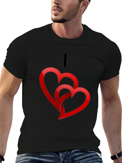 Heart Graphic Black T-Shirt - Valentines Day Ready