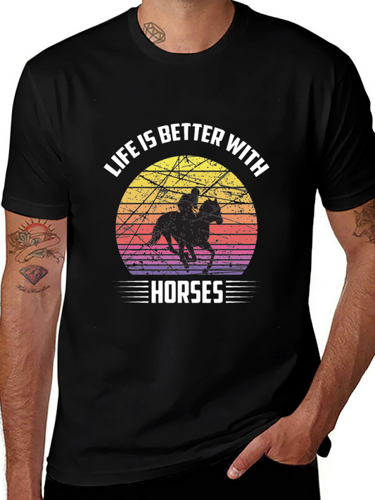 Life is Better with Horses Graphic T-Shirt