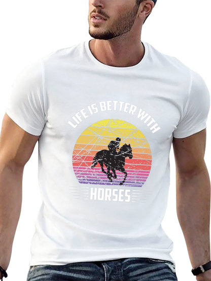 Life is Better with Horses Graphic T-Shirt