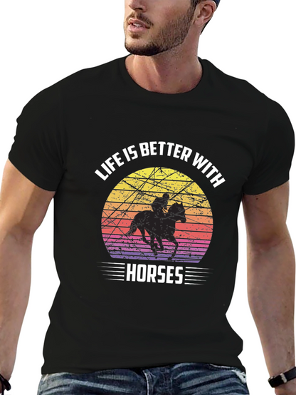 Life is Better with Horses Graphic T-Shirt